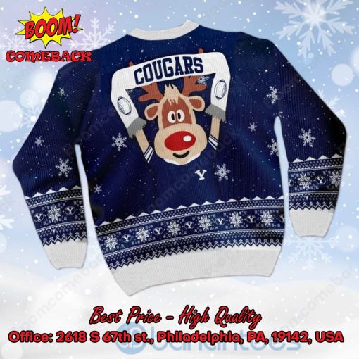 BYU Cougars Reindeer Ugly Christmas Sweater