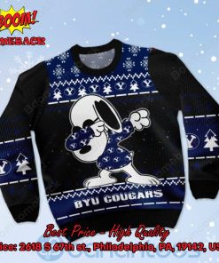 byu cougars snoopy dabbing ugly christmas sweater 2 7aUjH