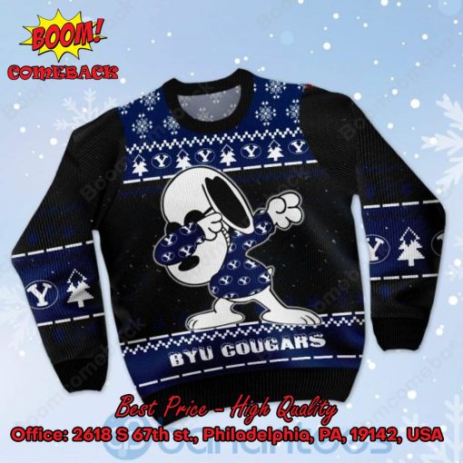 BYU Cougars Snoopy Dabbing Ugly Christmas Sweater