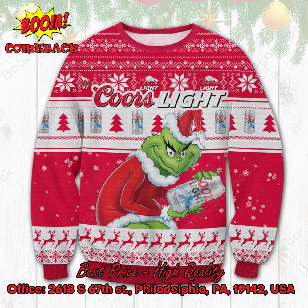 Coors Light Sneaky Grinch Ugly Christmas Sweater