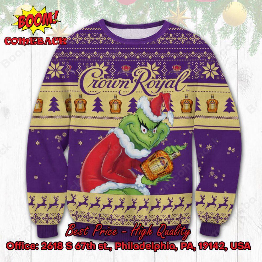 Crown Royal Sneaky Grinch Ugly Christmas Sweater