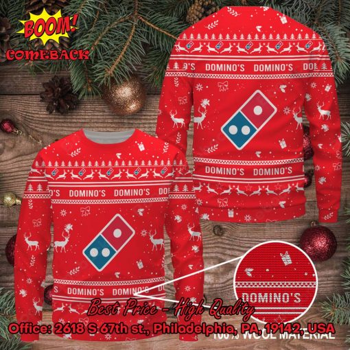 Domino’s Pizza Reindeer Ugly Christmas Sweater