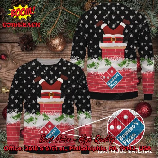 Domino’s Pizza Santa Claus On Chimney Ugly Christmas Sweater