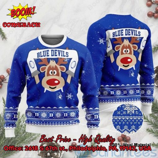 Duke Blue Devils Reindeer Ugly Christmas Sweater