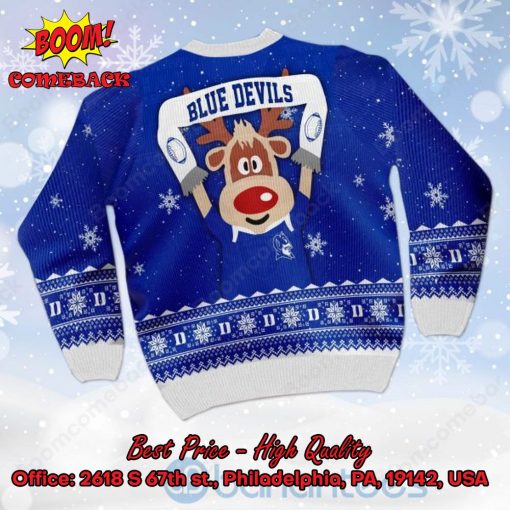 Duke Blue Devils Reindeer Ugly Christmas Sweater