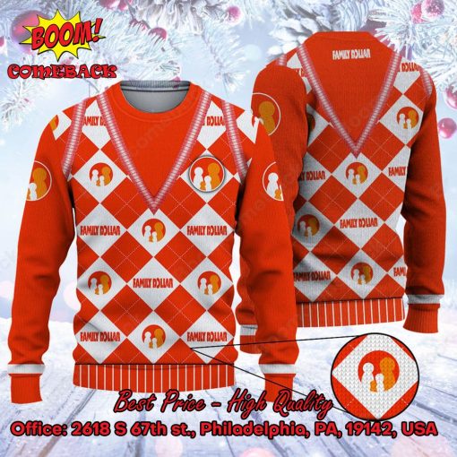 Family Dollar Chessboard Ugly Christmas Sweater