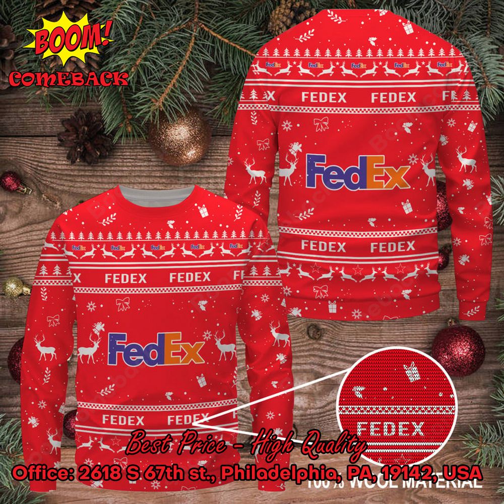 FedEx Reindeer Ugly Christmas Sweater