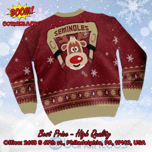 Florida State Seminoles Reindeer Ugly Christmas Sweater