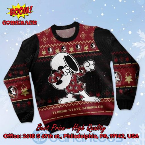 Florida State Seminoles Snoopy Dabbing Ugly Christmas Sweater