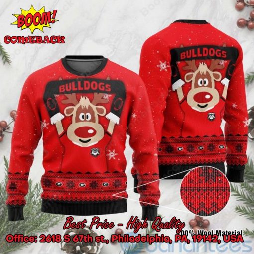 Georgia Bulldogs Reindeer Ugly Christmas Sweater