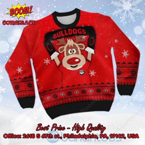 Georgia Bulldogs Reindeer Ugly Christmas Sweater