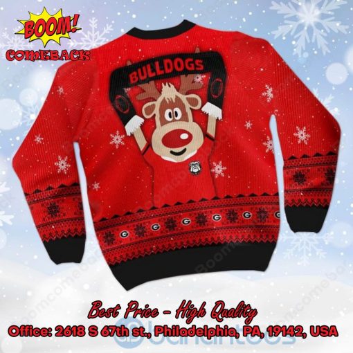 Georgia Bulldogs Reindeer Ugly Christmas Sweater