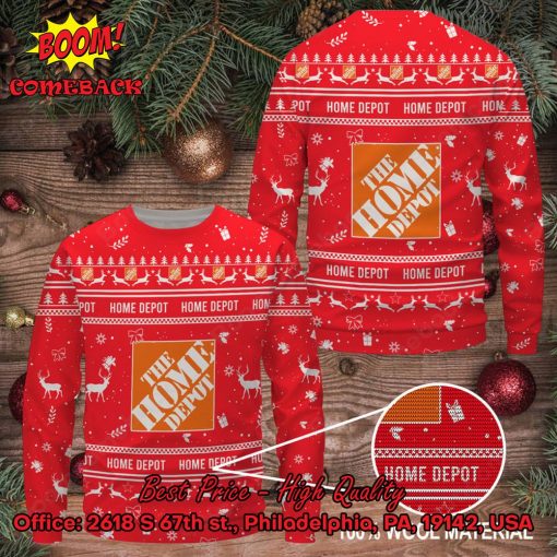 Home Depot Reindeer Ugly Christmas Sweater