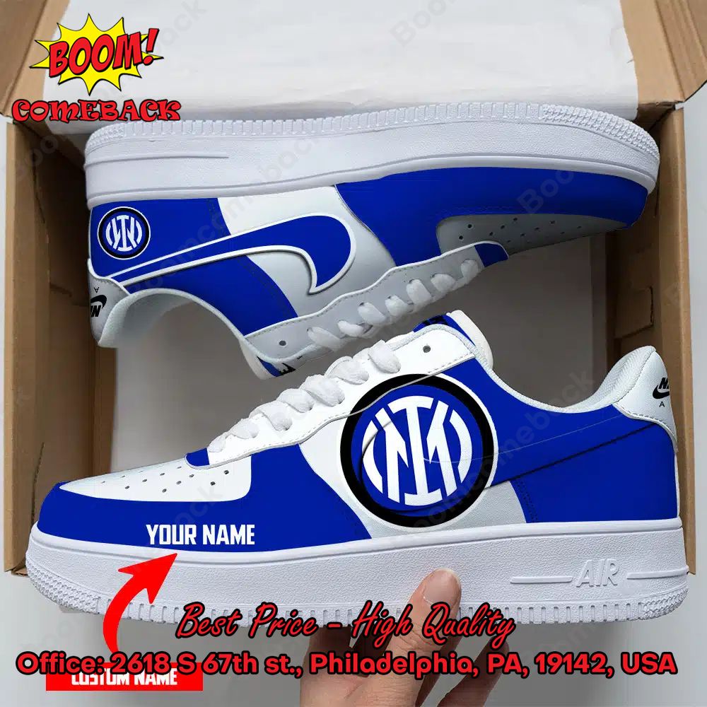 Inter Milan Logo Personalized Name Nike Air Force Sneakers