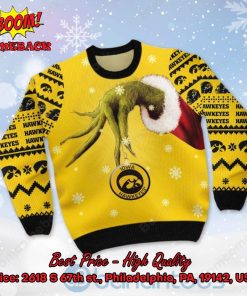 Iowa Hawkeyes Grinch Candy Cane Ugly Christmas Sweater