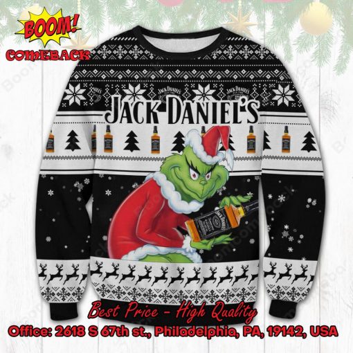 Jack Daniel’s Sneaky Grinch Ugly Christmas Sweater