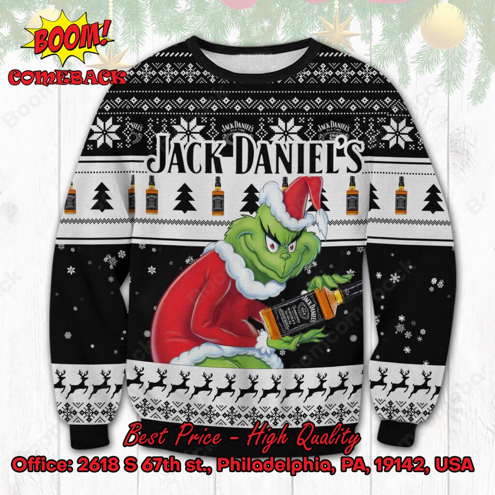 Jack Daniel's Sneaky Grinch Ugly Christmas Sweater