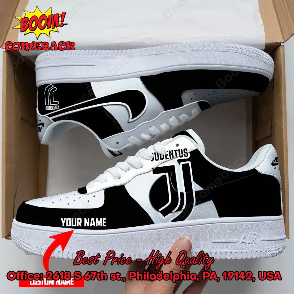 Juventus Logo Personalized Name Nike Air Force Sneakers