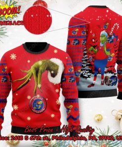 Kansas Jayhawks Grinch Candy Cane Ugly Christmas Sweater