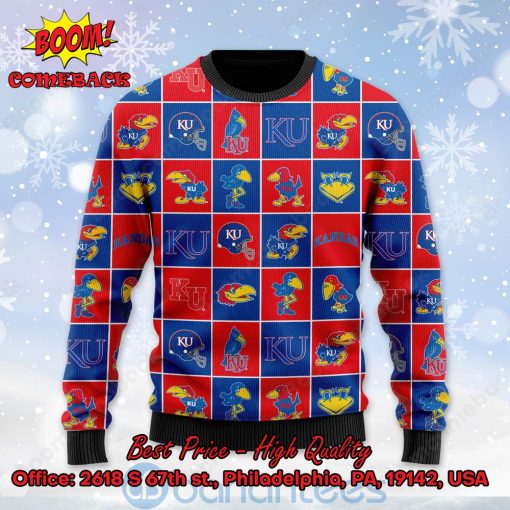 Kansas Jayhawks Logos Ugly Christmas Sweater