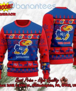 Kansas Jayhawks Personalized Name Ugly Christmas Sweater