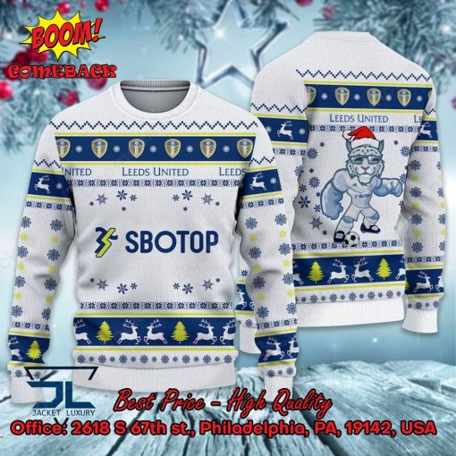 Leeds United Mascot Ugly Christmas Sweater