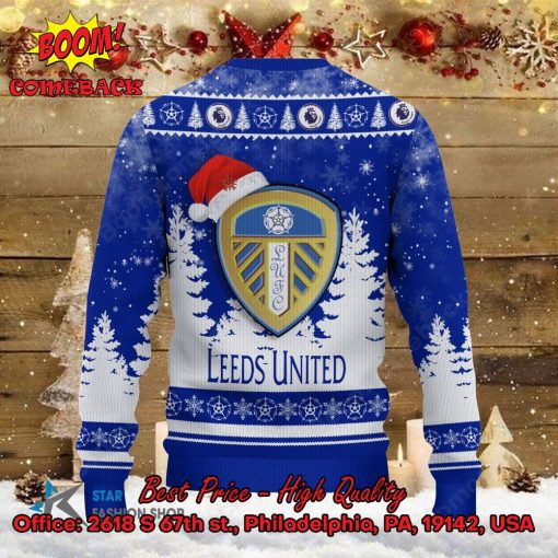 Leeds United Santa Hat Ugly Christmas Sweater