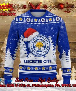 leicester city santa hat ugly christmas sweater 2 FkzTw