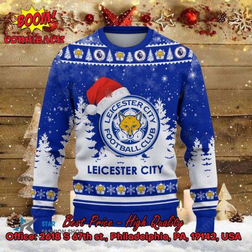 Leicester City Santa Hat Ugly Christmas Sweater