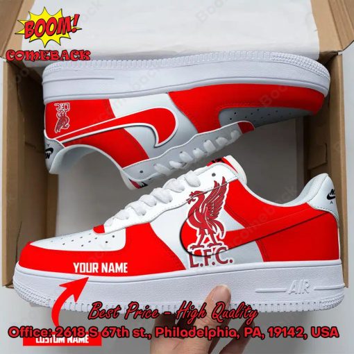 Liverpool FC Logo Personalized Name Nike Air Force Sneakers