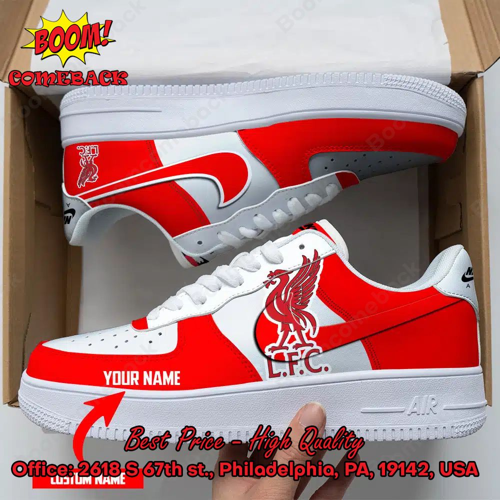 Liverpool FC Logo Personalized Name Nike Air Force Sneakers