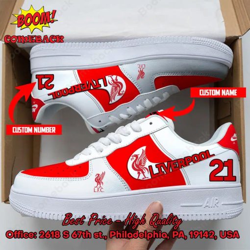 Liverpool FC Personalized Name And Number Nike Air Force Sneakers