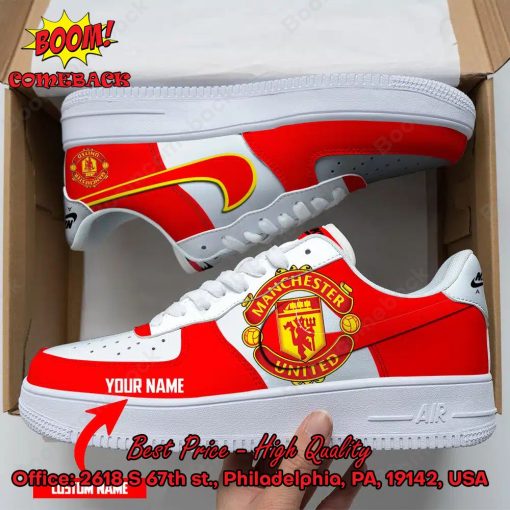 Manchester United FC Logo Personalized Name Nike Air Force Sneakers