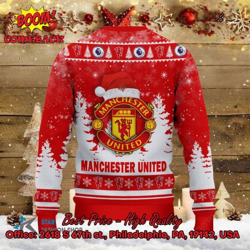 Manchester United Santa Hat Ugly Christmas Sweater