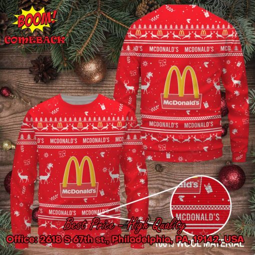 McDonald’s Reindeer Ugly Christmas Sweater
