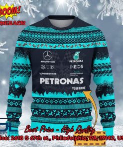 mercedes amg petronas f1 team personalized name ugly christmas sweater 2 WfgLc