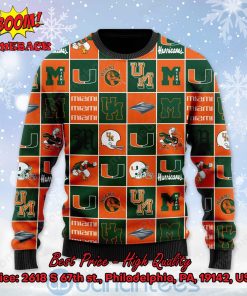miami hurricanes logos ugly christmas sweater 2 16Jj0