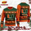 Miami Hurricanes Logos Ugly Christmas Sweater