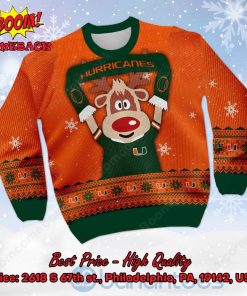 miami hurricanes reindeer ugly christmas sweater 2 lhKuc
