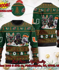 Miami Hurricanes Star Wars Ugly Christmas Sweater