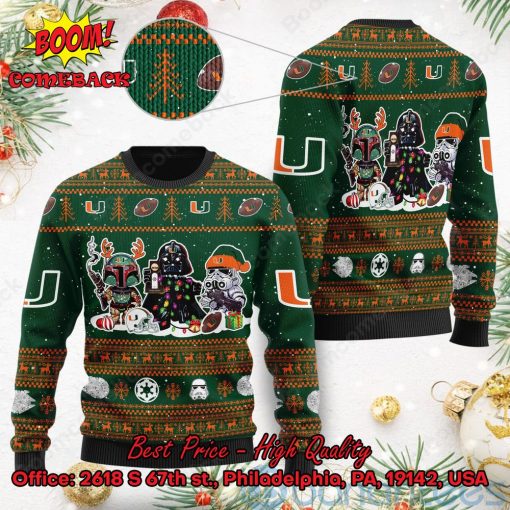 Miami Hurricanes Star Wars Ugly Christmas Sweater