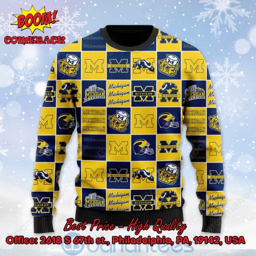 Michigan Wolverines Logos Ugly Christmas Sweater