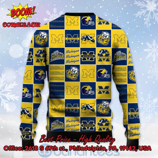 Michigan Wolverines Logos Ugly Christmas Sweater