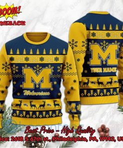 Michigan Wolverines Personalized Name Ugly Christmas Sweater