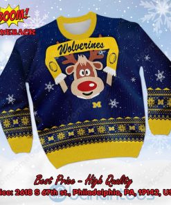 michigan wolverines reindeer ugly christmas sweater 2 bowlc