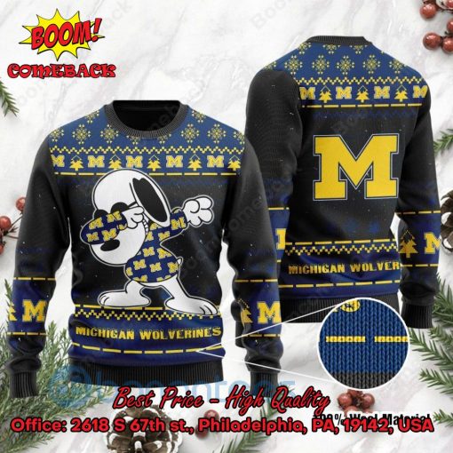 Michigan Wolverines Snoopy Dabbing Ugly Christmas Sweater