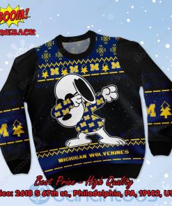 michigan wolverines snoopy dabbing ugly christmas sweater 2 k6tvi