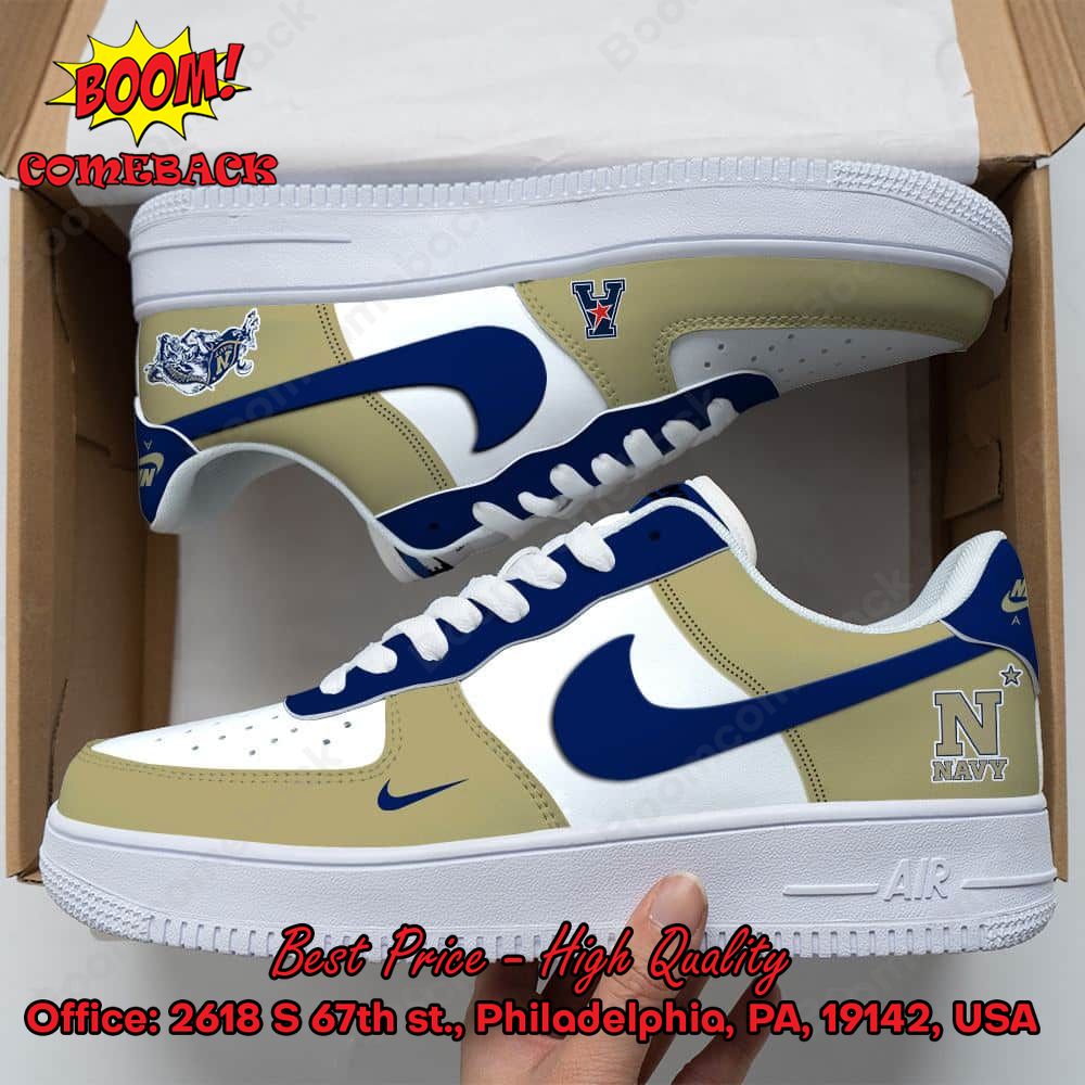 Navy Midshipmen NCAA Nike Air Force Sneakers