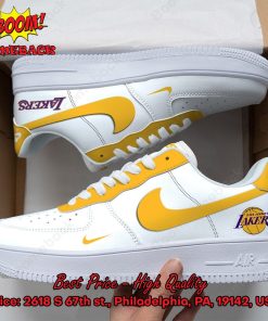 NBA Los Angeles Lakers White Nike Air Force Sneakers