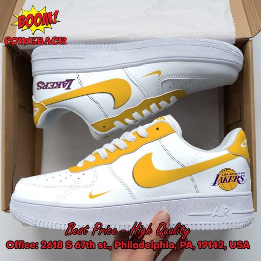 NBA Los Angeles Lakers White Nike Air Force Sneakers